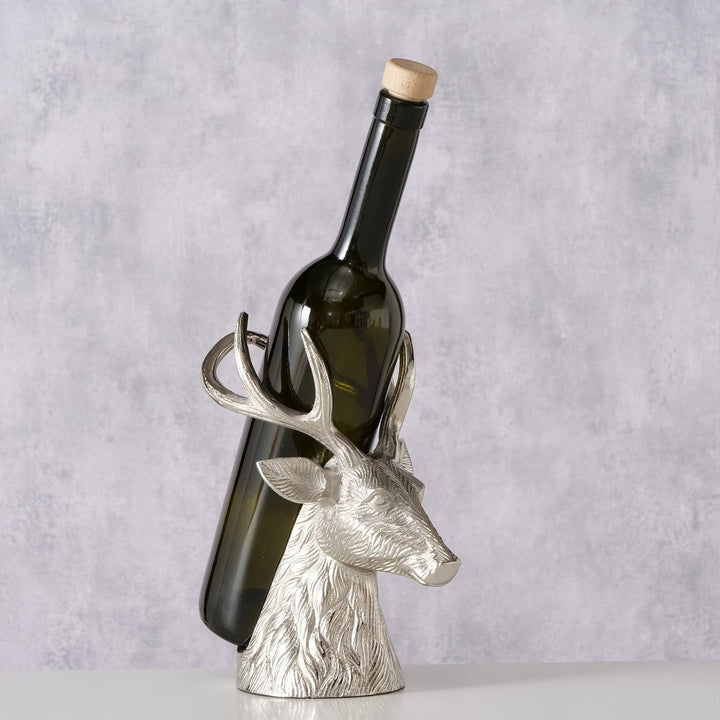 Flaschenträger Claudius Aluminium vernickelt Weinaccessoire elegant