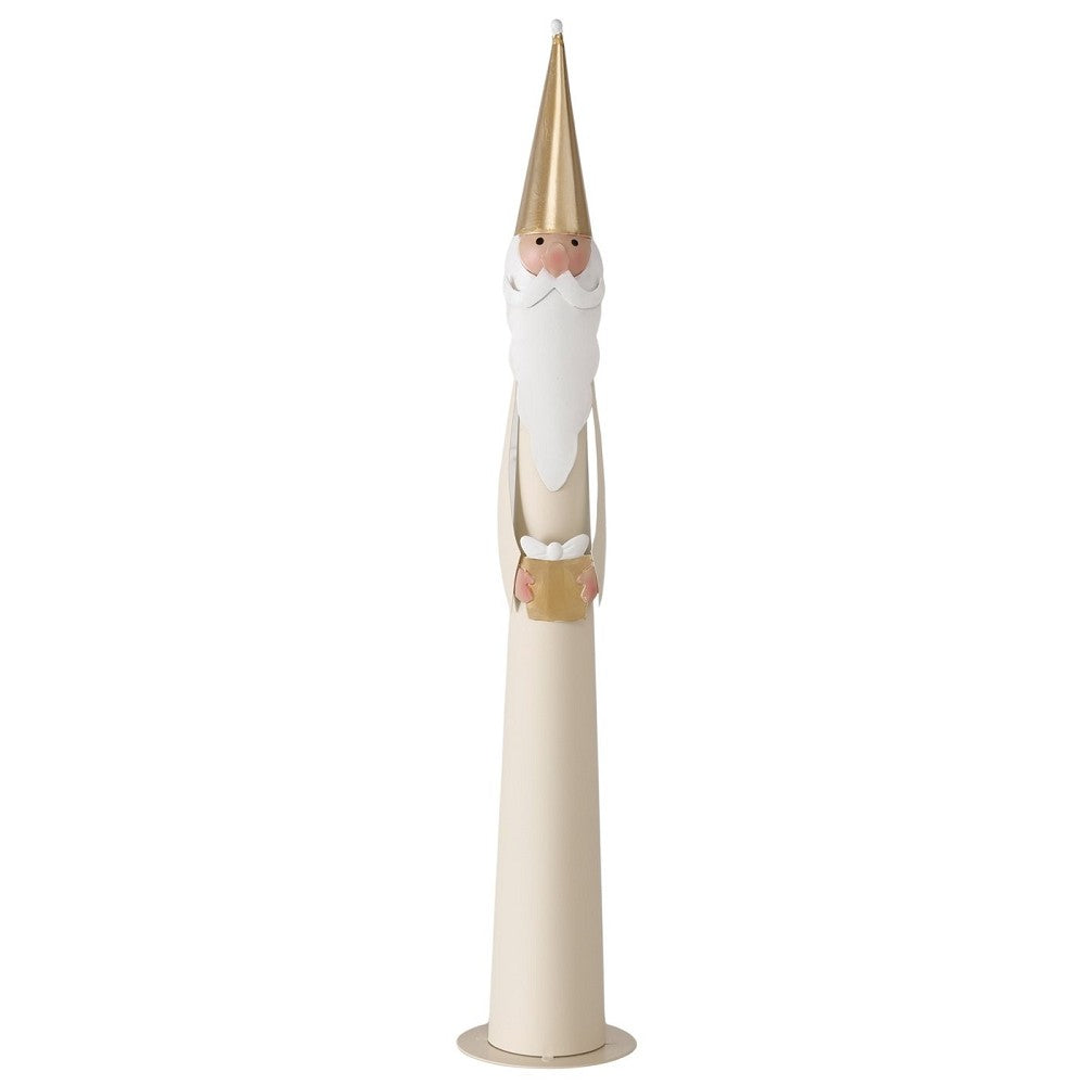Figur Olek Weihnachtsmann H 56,5 cm Gold Weiß handgearbeitet