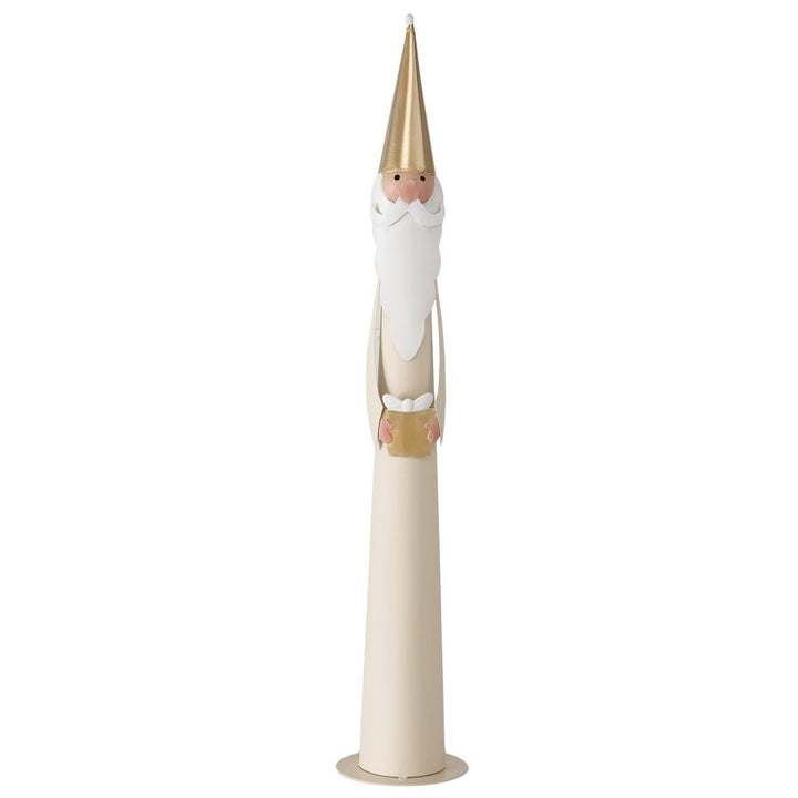 Figur Olek Weihnachtsmann H 56,5 cm Gold Weiß handgearbeitet