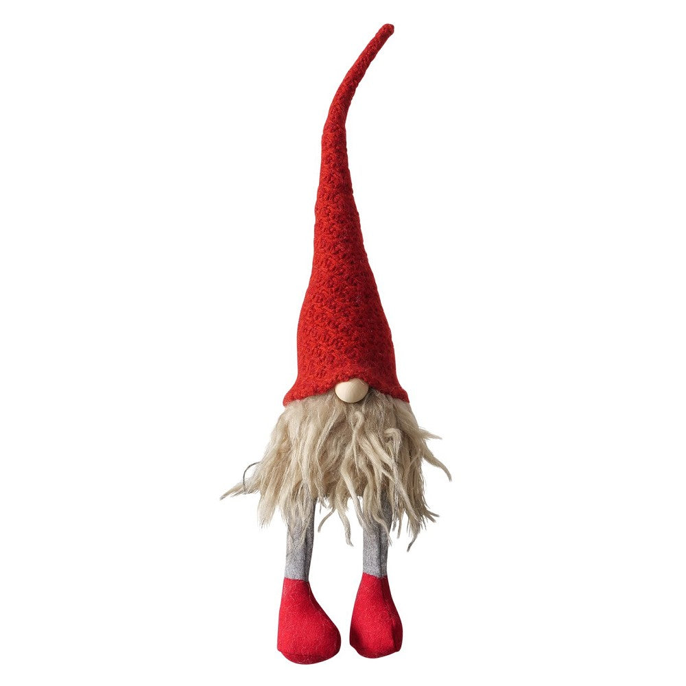Kantenhocker Tomte Wichtel H 42 cm Braun Rot Weiß Weihnachtsdeko