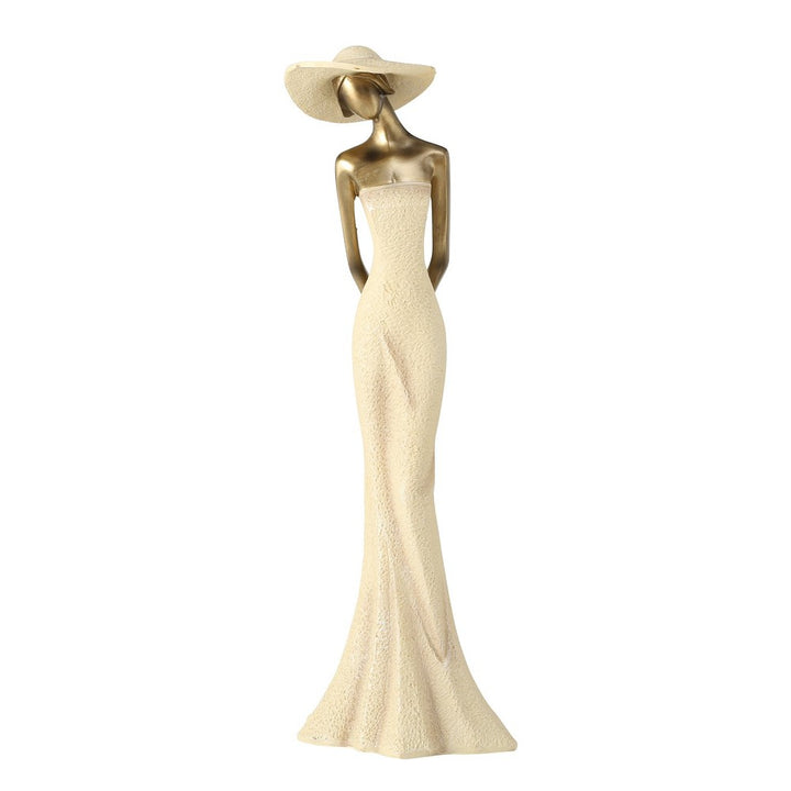 Figur Smilla Frau H 50 cm Antikgold Cremeweiß handgearbeitet