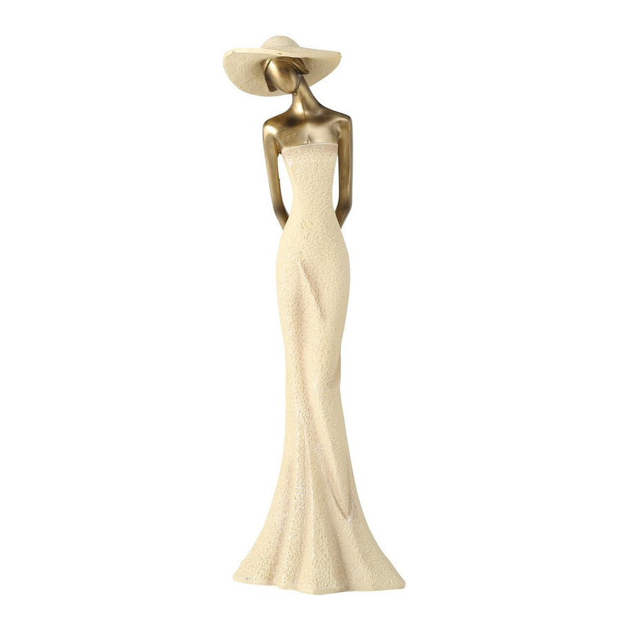 Figur Smilla Frau H 50 cm Antikgold Cremeweiß handgearbeitet