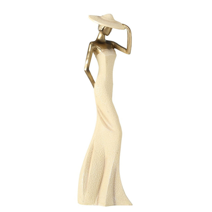 Figur Smilla Frau H 50 cm Antikgold Cremeweiß handgearbeitet