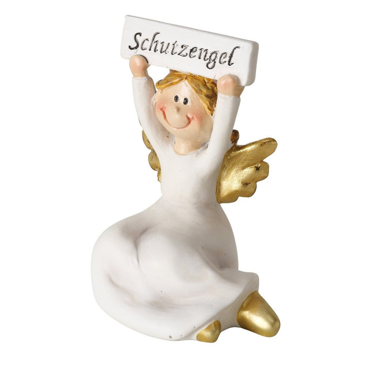 Figur Swontje Schutzengel Weiß H 8 cm handgemalt Glücksbringer