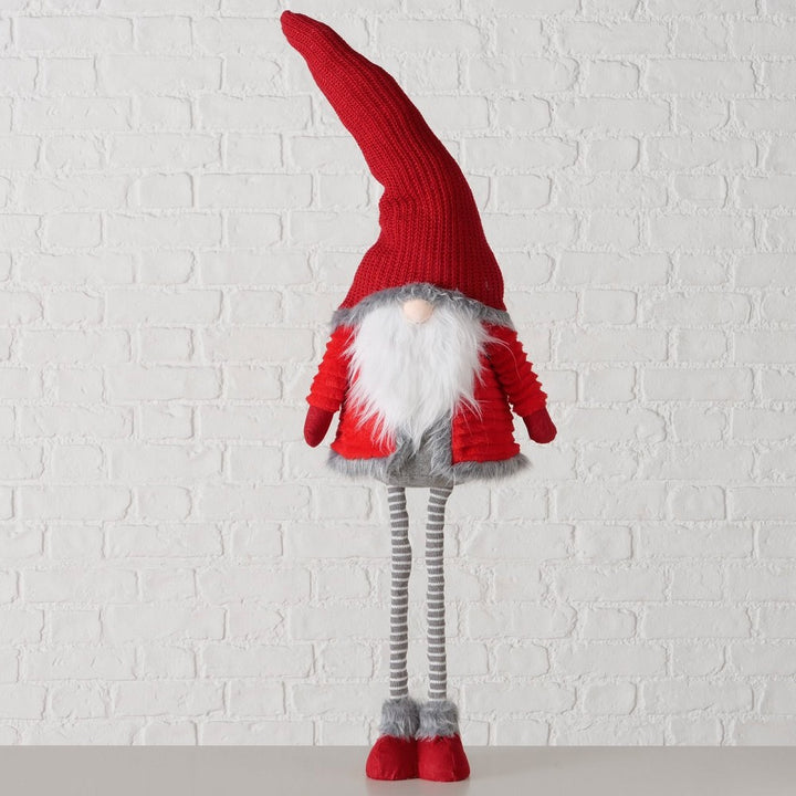 Figur Jamiro Wichtel H 106 cm Grau Rot Weiß handgearbeitet