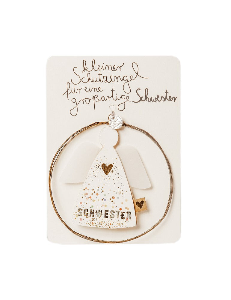 Familienengel Schwester Good old friends filigranes Ornament Schutzengel