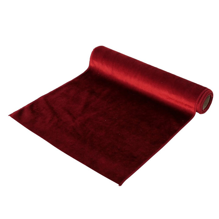 Dekostoff Velvet 200x35cm Rot Matt Tischläufer elegant