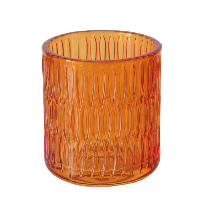 Windlicht Structa Rund H 9 cm Glanz mechanisch gefertigt orange
