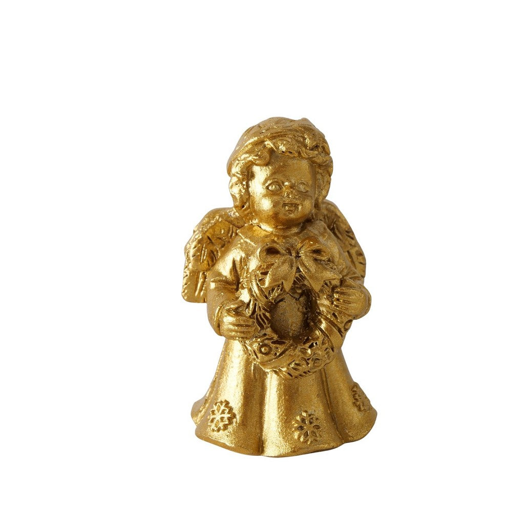 Figur Egenia Engel Gold H 5 cm Matt handgearbeitet