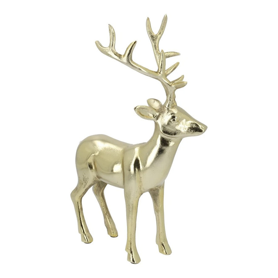 Hirsch aus Metall Gold H 42 cm elegant festlich