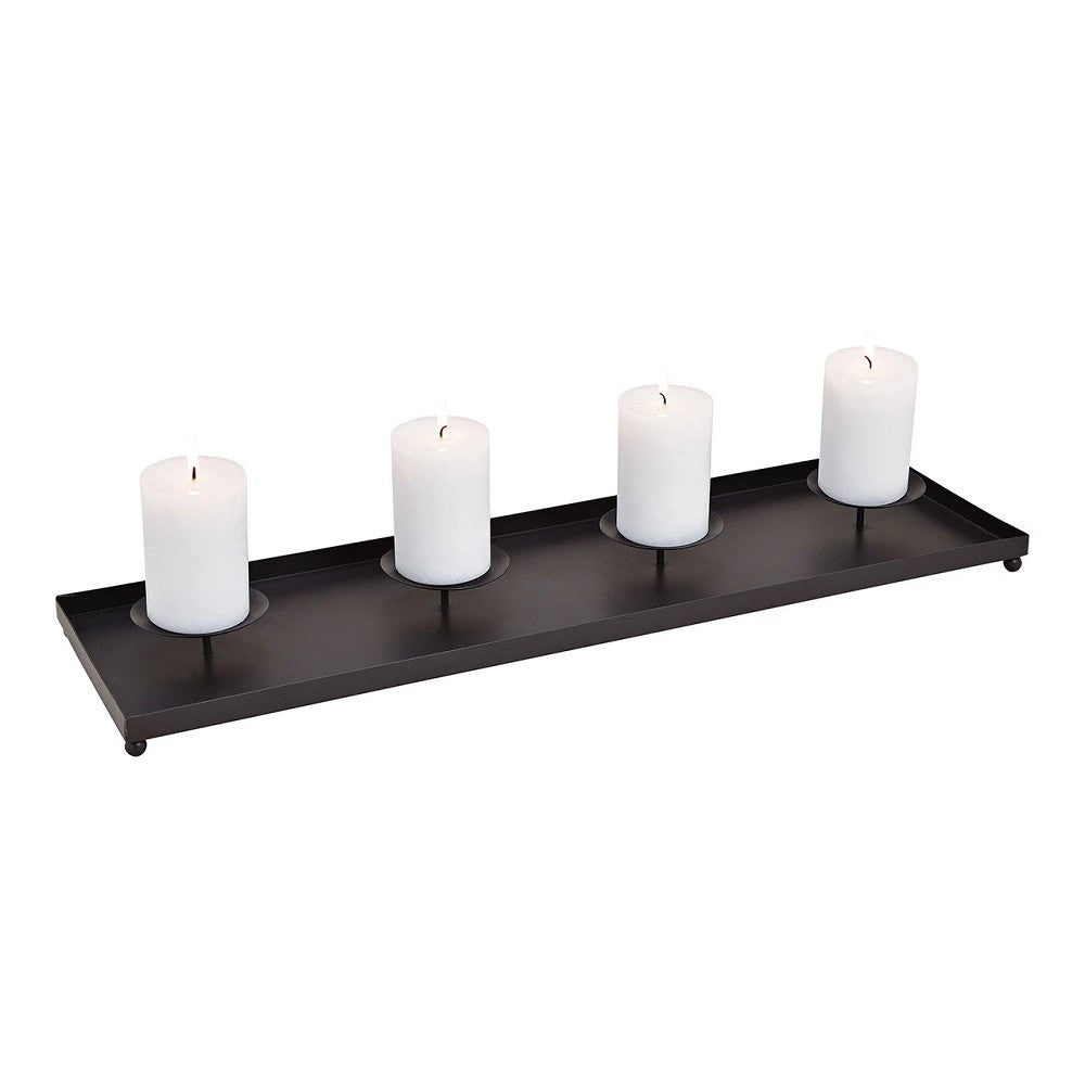 Adventsgesteck aus Metall Schwarz L 60 cm elegant modern