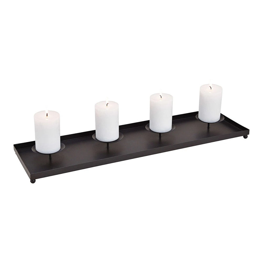 Adventsgesteck aus Metall Schwarz L 60 cm elegant modern