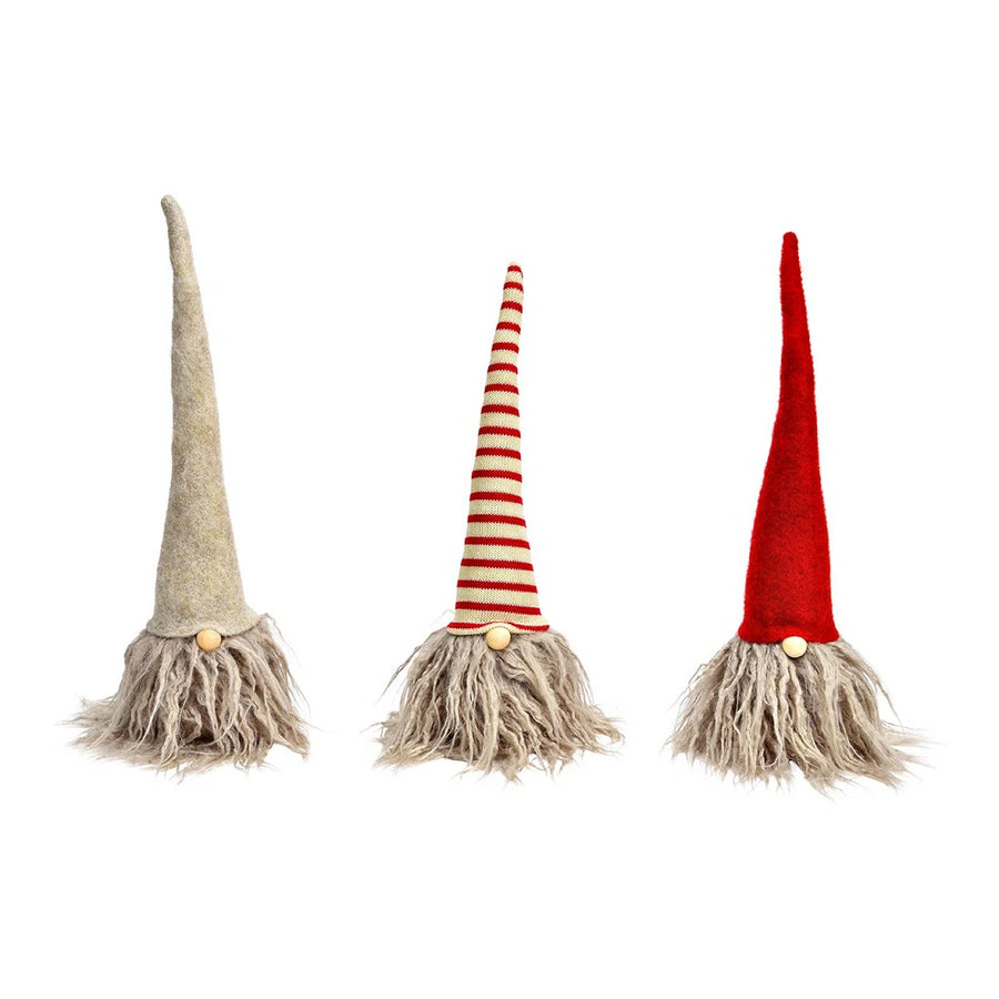 Wichtel aus Textil Beige Rot H 30 cm gemütlich Weihnachtsdeko