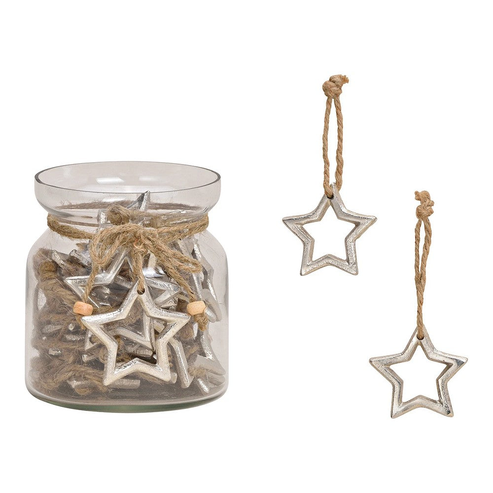 Hänger Stern aus Metall Silber Weihnachtsdeko