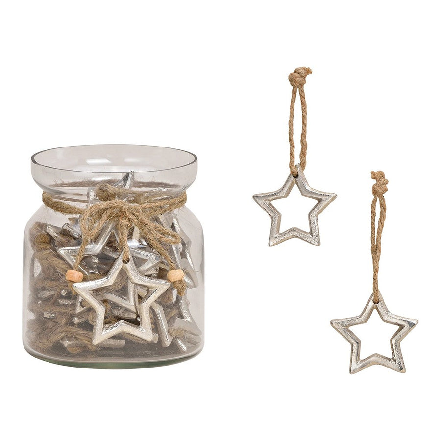 Hänger Stern aus Metall Silber Weihnachtsdeko