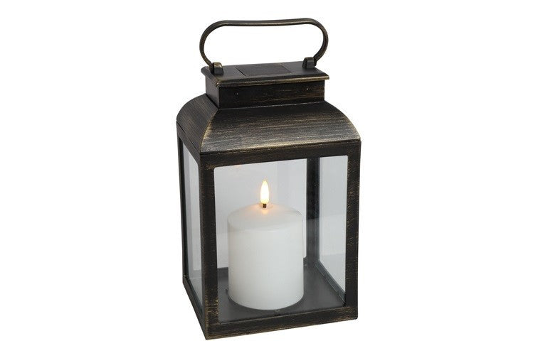 LED Laterne Linas S Grau H 25 cm Warmweiß Timer Außenbereich