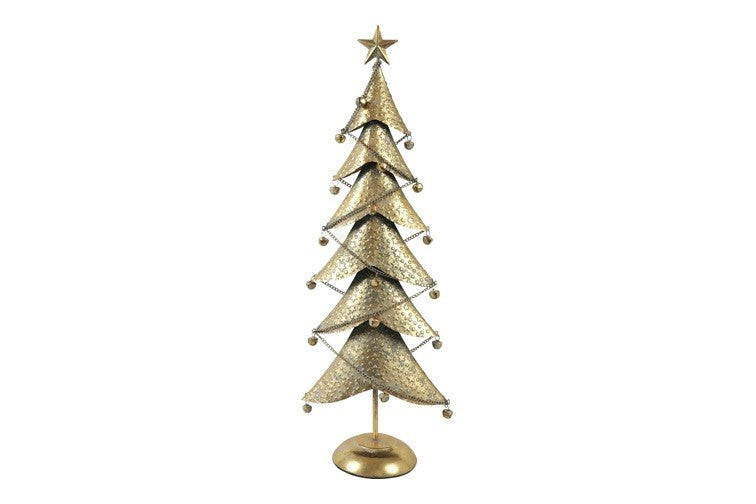 Weihnachtsbaum Balas L, Gold, H 80,5 cm, aus Metall/Nickel. Elegante Weihnachtsdeko für den Innenber