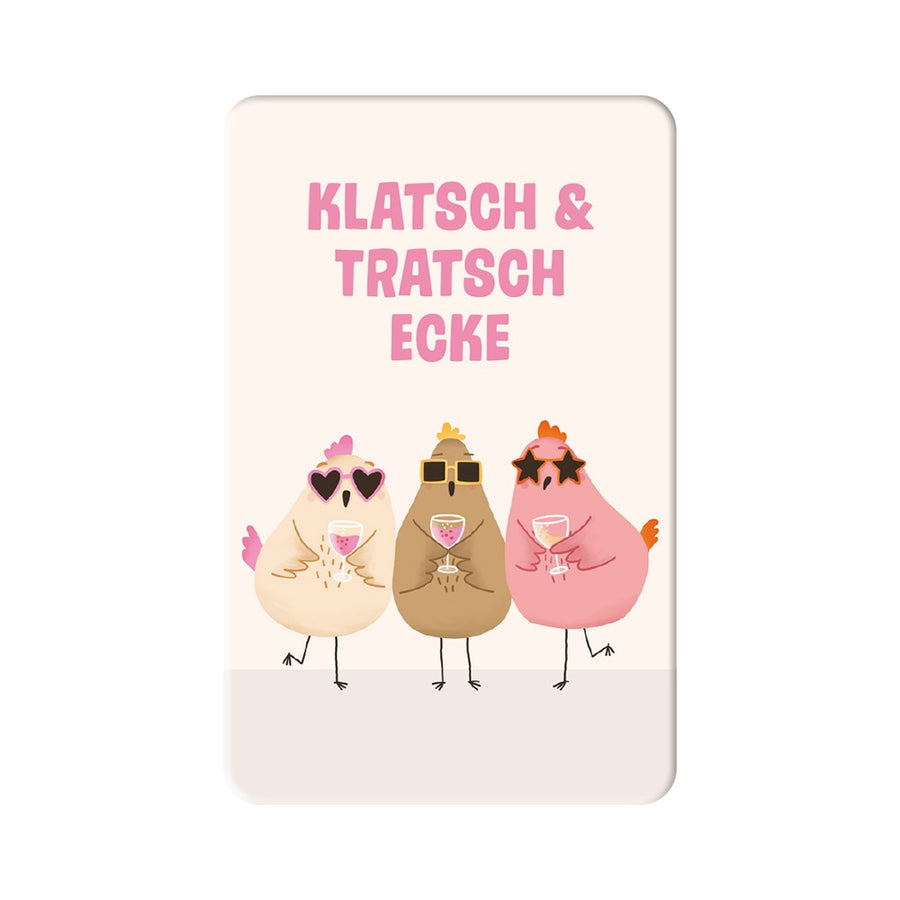 Magnet Klatsch Tratsch Ecke Grafik Werkstatt Hühner Sonnenbrillen