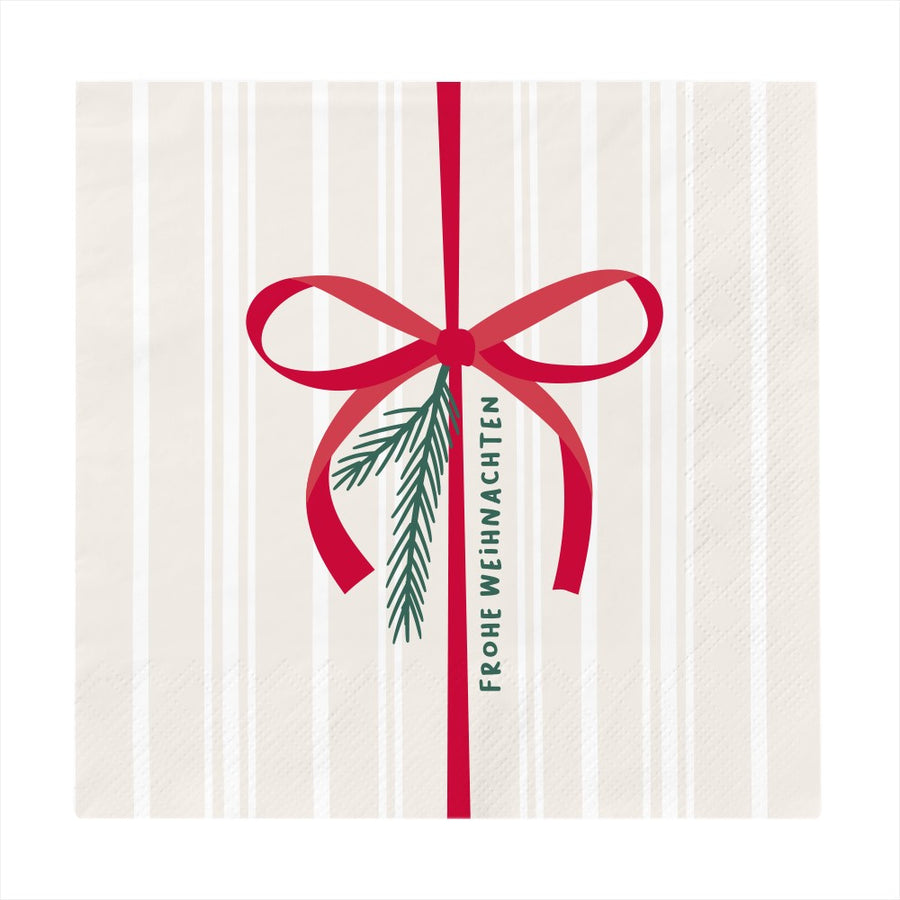 Servietten Frohe Weihnachten Geschenkband Grafik Werkstatt elegant