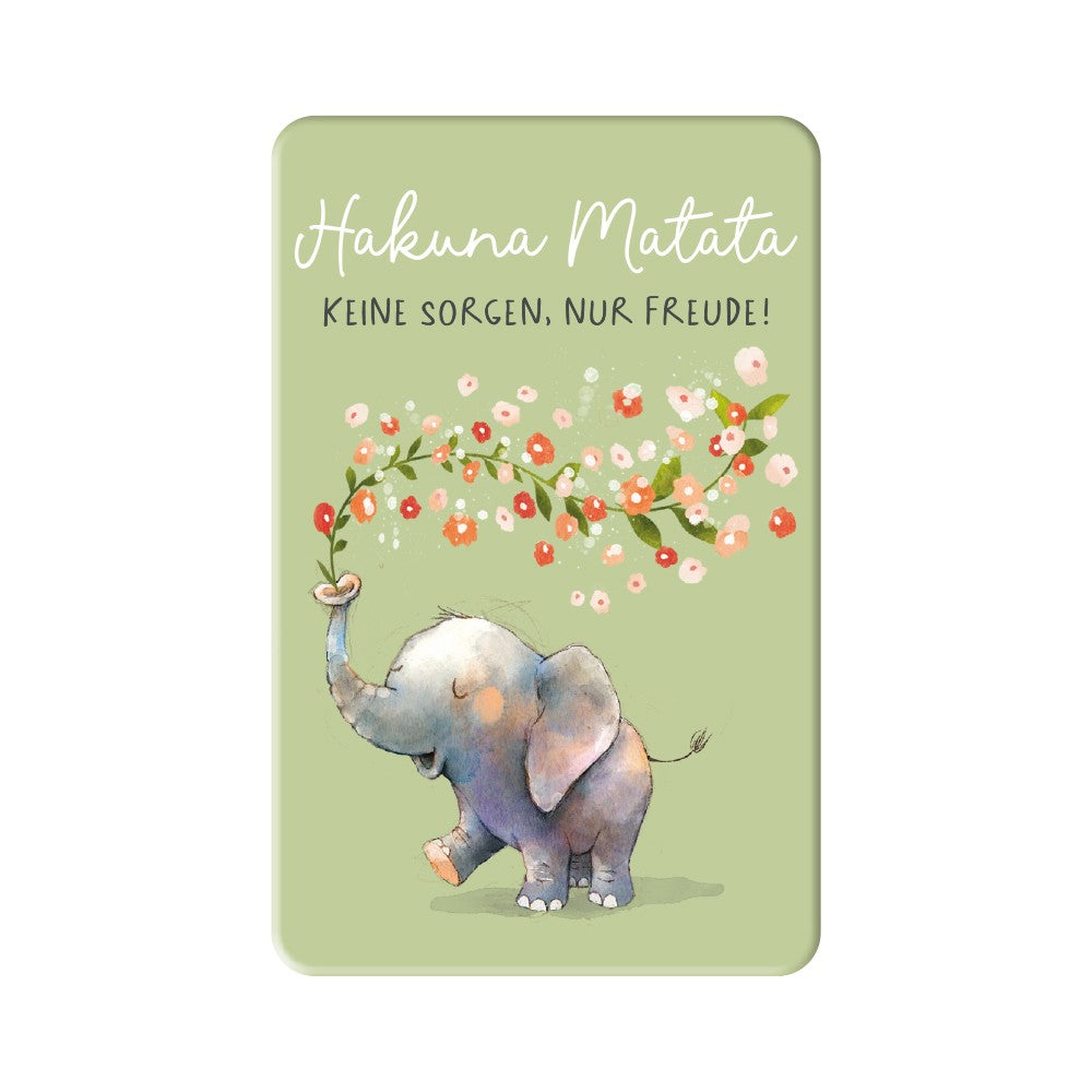 Magnet Hakuna Matata Grafik Werkstatt Elefant Blumen