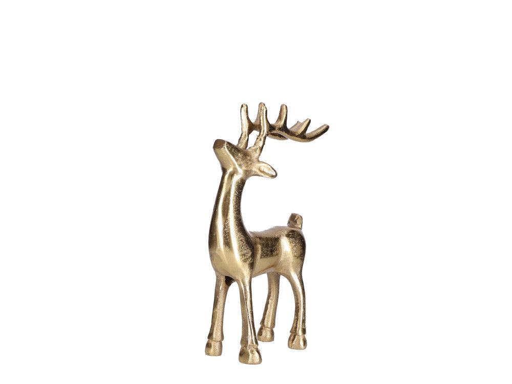 Hirsch Aluguss Art-Style Gold H 25 cm elegant festlich