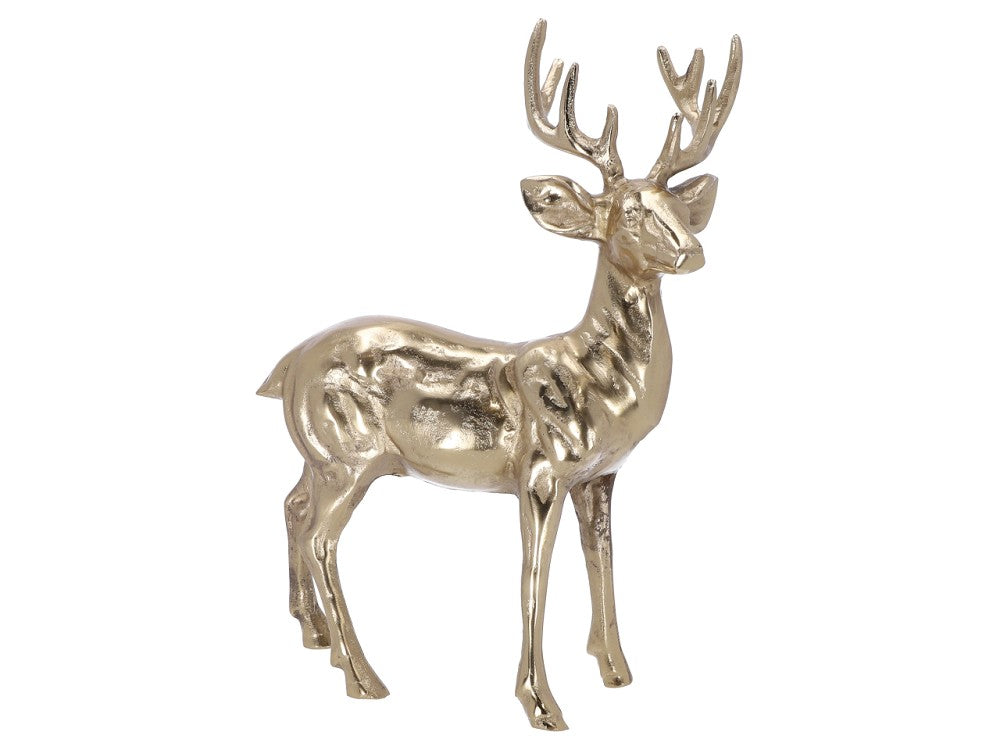 Hirsch Aluguss Gold hell H 60 cm imposant elegant