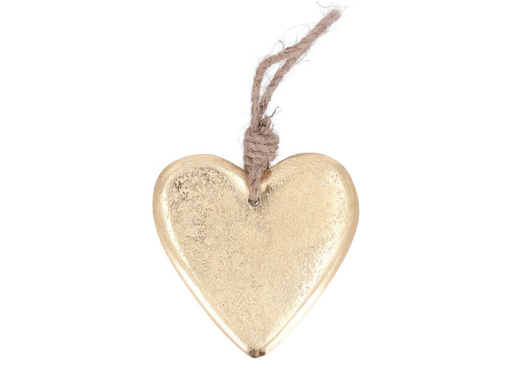 Herz Aluguss zum Hängen Gold D 8 cm elegant Weihnachtsdeko
