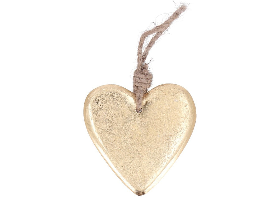 Herz Aluguss zum Hängen Gold D 8 cm elegant Weihnachtsdeko