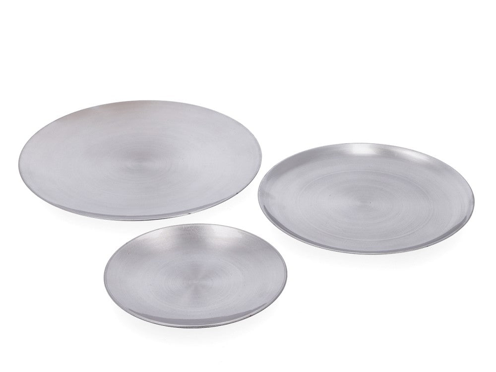 Teller Kunststoff gebürstet Silber D 22 cm elegant festlich