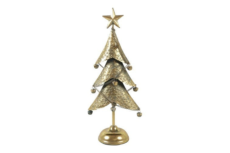 Countryfield Weihnachtsbaum Balas gold aus Metall, ovale Form