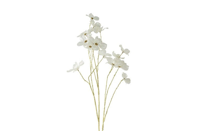 Countryfield Kunstblume Cornus Sparkly weiß mit funkelnden Blüten