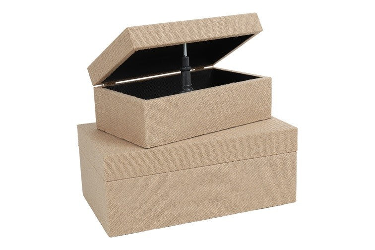 Countryfield Aufbewahrungsbox Mik klein hellbraun mit geöffnetem Deckel