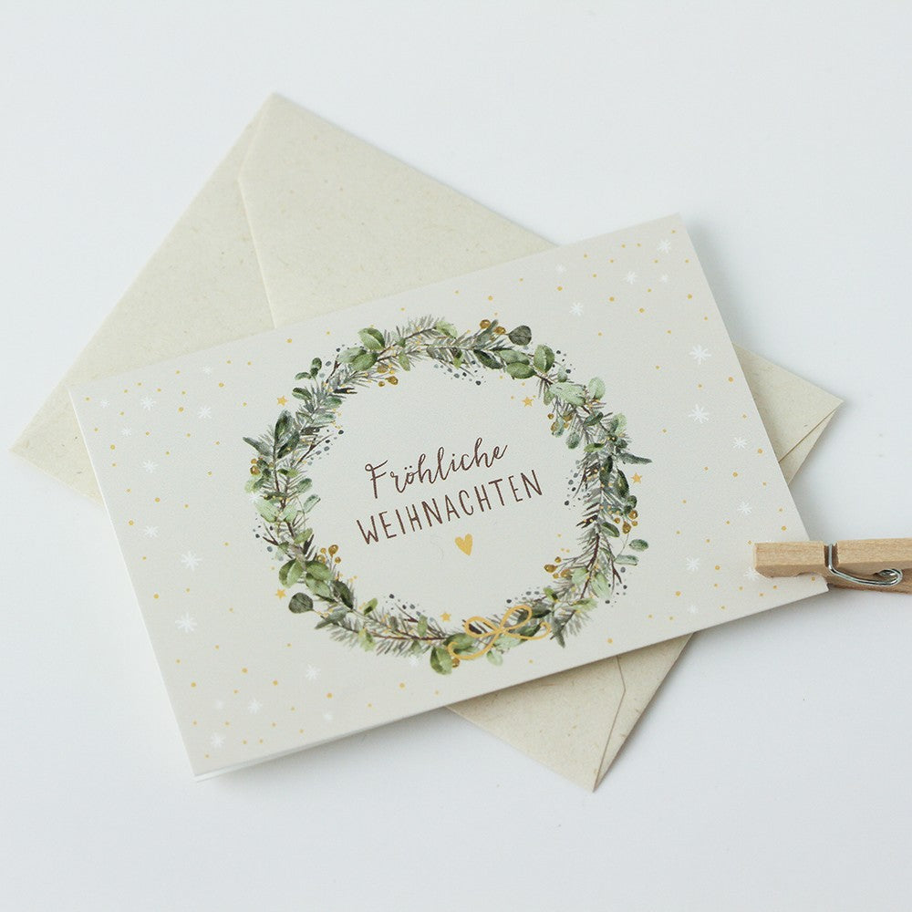 Mini Card Fröhliche Weihnachten als Weihnachtsgruß im Querformat