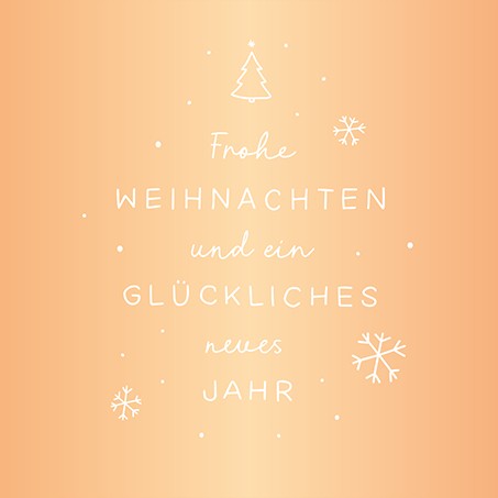 QuadrART Doppelkarte Weihnachten Neujahr mit Tannenbaum und Schneeflocken