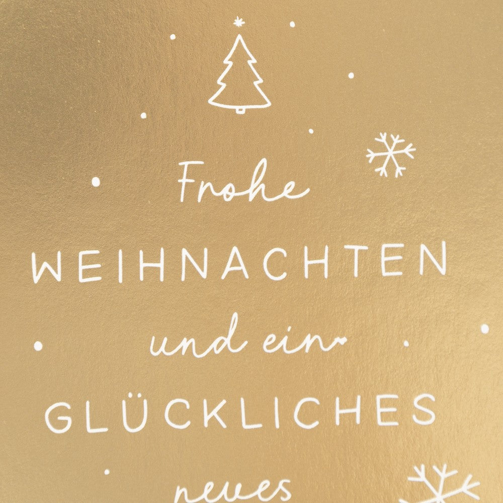 QuadrART Doppelkarte Weihnachten Neujahr quadratisch auf orangem Farbverlauf mit Kuvert