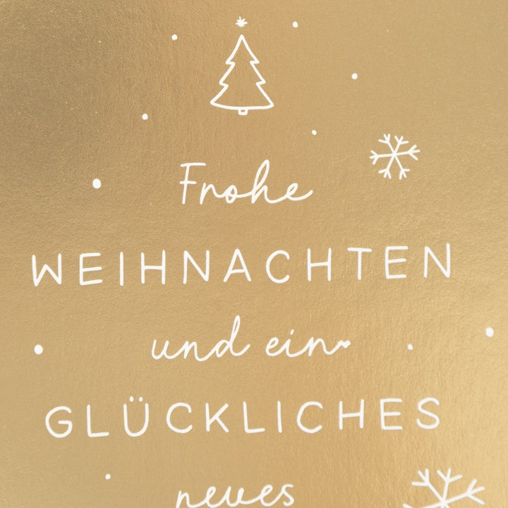 QuadrART Doppelkarte Weihnachten Neujahr quadratisch auf orangem Farbverlauf mit Kuvert