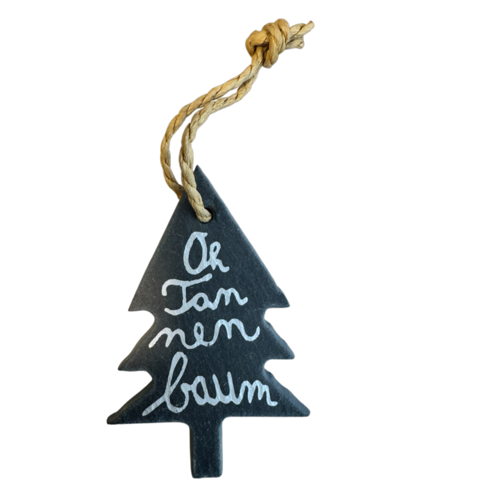 Schieferanhänger Baum Oh Tannenbaum Good old friends Christbaumschmuck