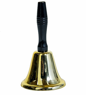 Goldene Tischglocke mit Holzgriff 50mm, Glocke für das Christkind, festliche Weihnachtstradition