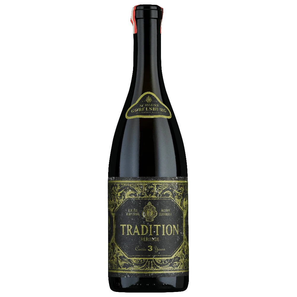 Weinatelier Agnes Schloss Gobelsburg Tradition Heritage Edition 854 Cuvée 3 Jahre Weißweinflasche mit historischem Etikett