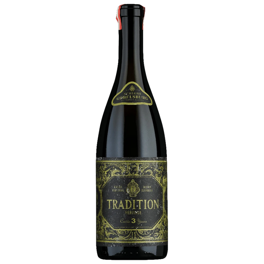 Weinatelier Agnes Schloss Gobelsburg Tradition Heritage Edition 854 Cuvée 3 Jahre Weißweinflasche mit historischem Etikett
