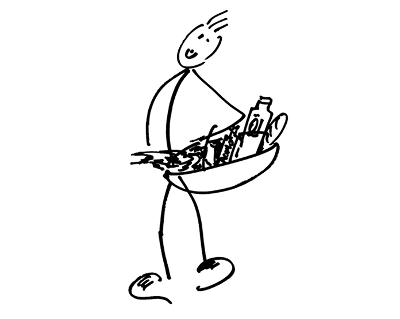 Lustiges Manschgerl mit Weinglas – handgezeichnete Weinfigur von Agnes aus dem Weinatelier