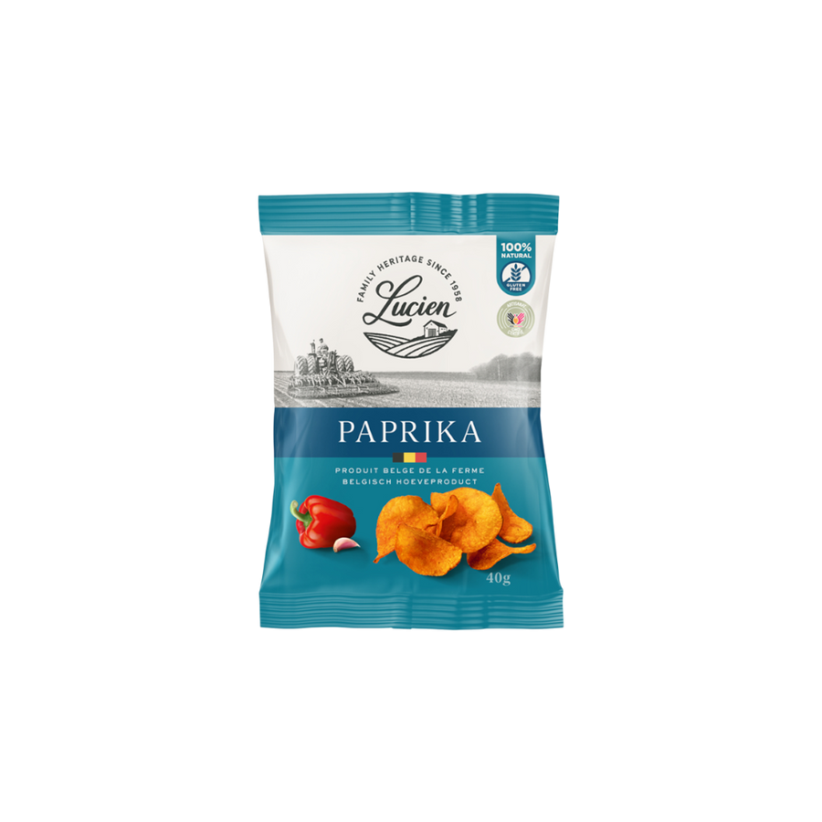 Kartoffelchips Classic Paprika 100% Natural, 40g knusprige Chips mit Paprikageschmack