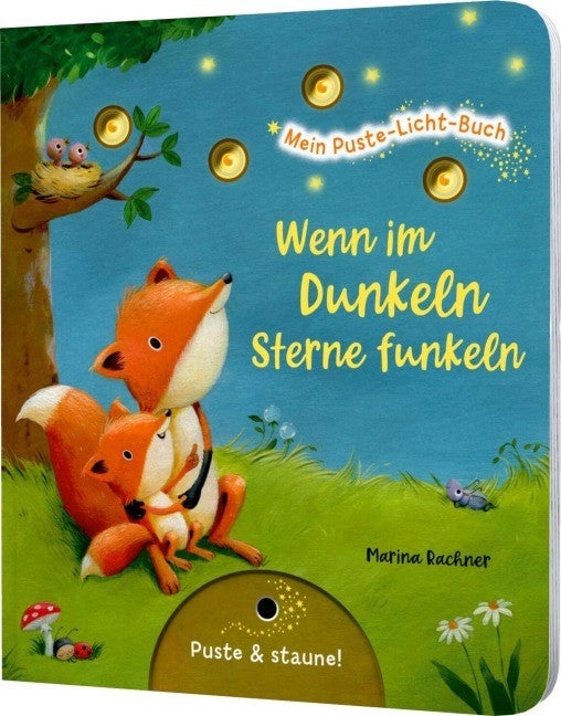 Mein Puste-Licht-Buch Wenn im Dunkeln Sterne funkeln, interaktives Pappbilderbuch ab 18 Monaten von Christina Nömer mit LED-Lichtern