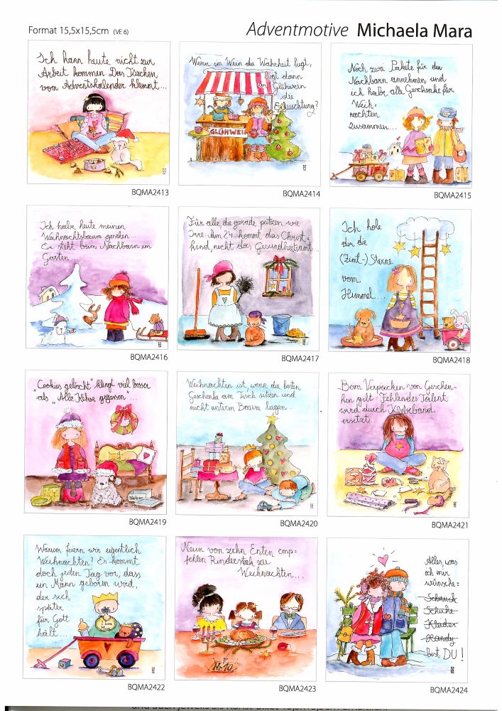 Michaela Mara Adventkalender mit 24 Motiven