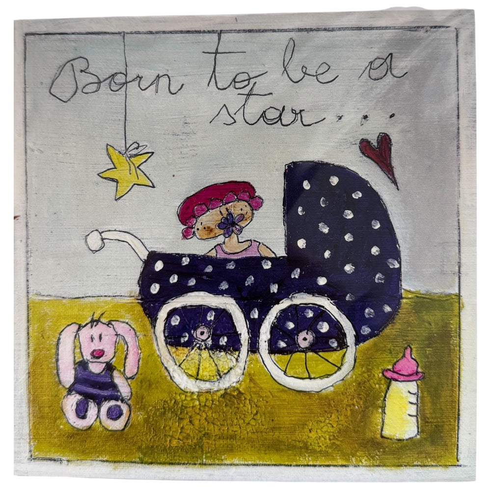 Michaela Mara Kunstbillet Klappkarte "Born to be a star"
