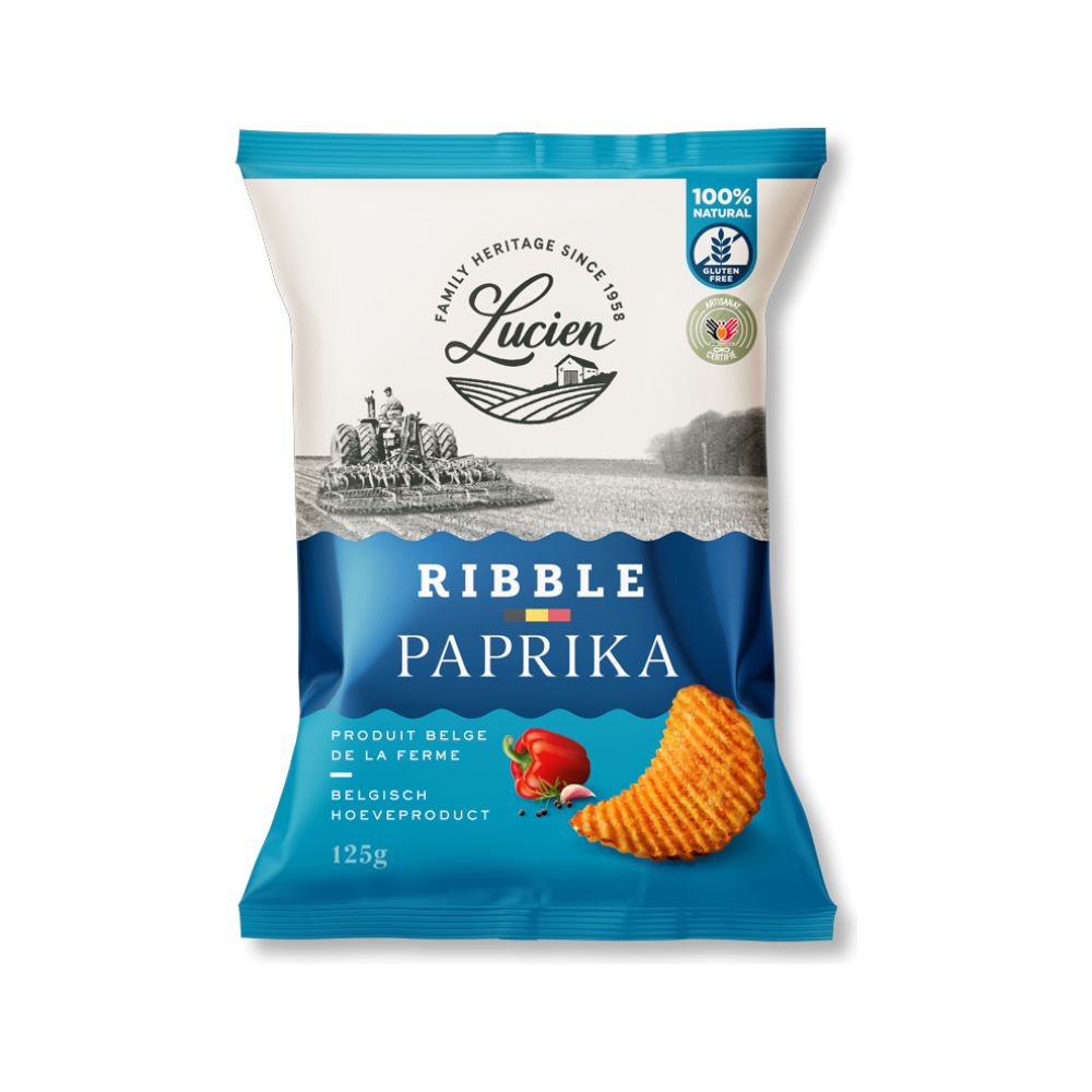 Kartoffelchips Classic Paprika 100% Natural, 40g knusprige Chips mit Paprikageschmack