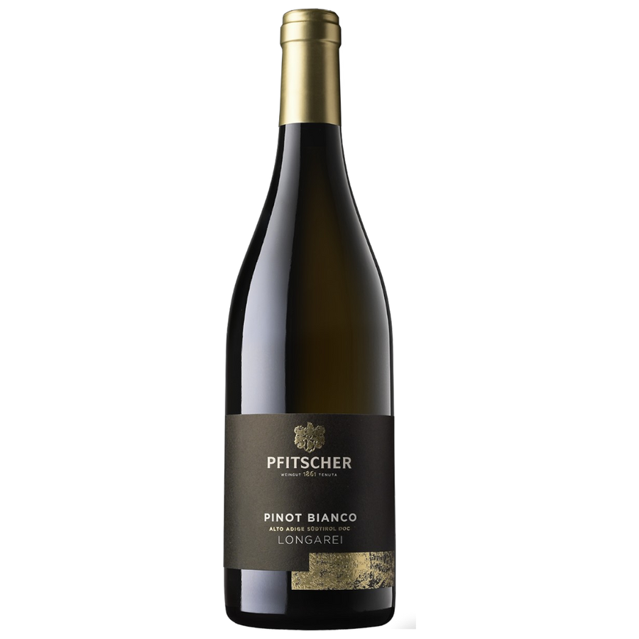 Weingut Pfitscher Pinot Bianco Longarei Südtirol DOC 2023 - grüngelber Südtiroler Weißburgunder mit Holz- und Stahlfass-Ausbau