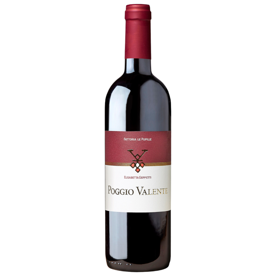 Fattoria Le Pupille POGGIO VALENTE IGT Toscana Rosso 2022 - toskanischer Sangiovese aus hügeligem Sandstein-Lehm-Terroir mit mediterranem Charakter