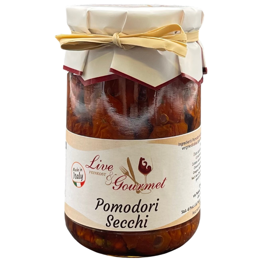 Live & Gourmet Getrocknete Tomaten in Olivenöl 270g – Antipasti Delikatesse im Glas