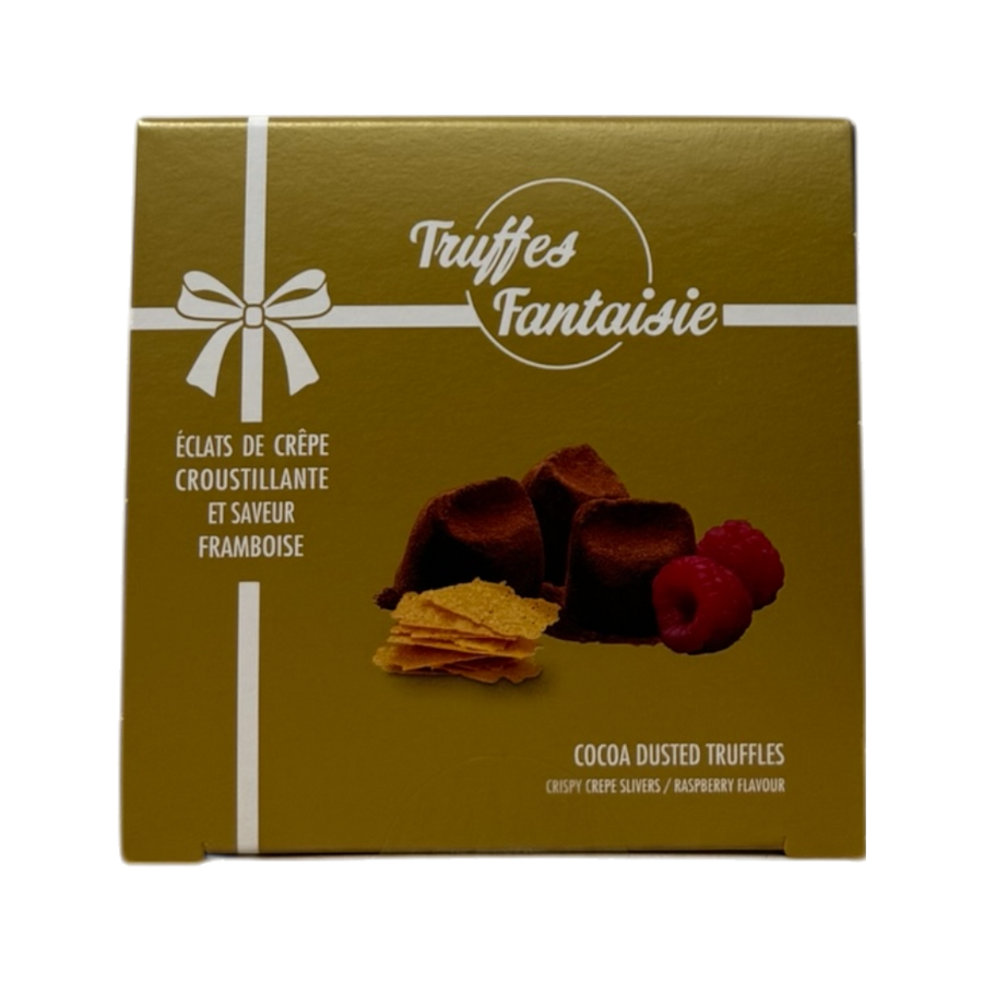 Truffes Fantaisie Crêpe Himbeere - Kakaokonfekt 50g mit knusprigen Crêpe-Stücken und natürlichem Himbeeraroma